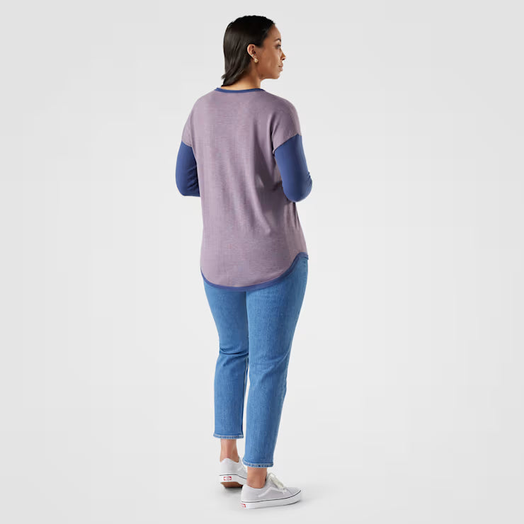 Smartwool Merino Socks Women's Shadow Pine Colorblock Crew Sweater - Image 2