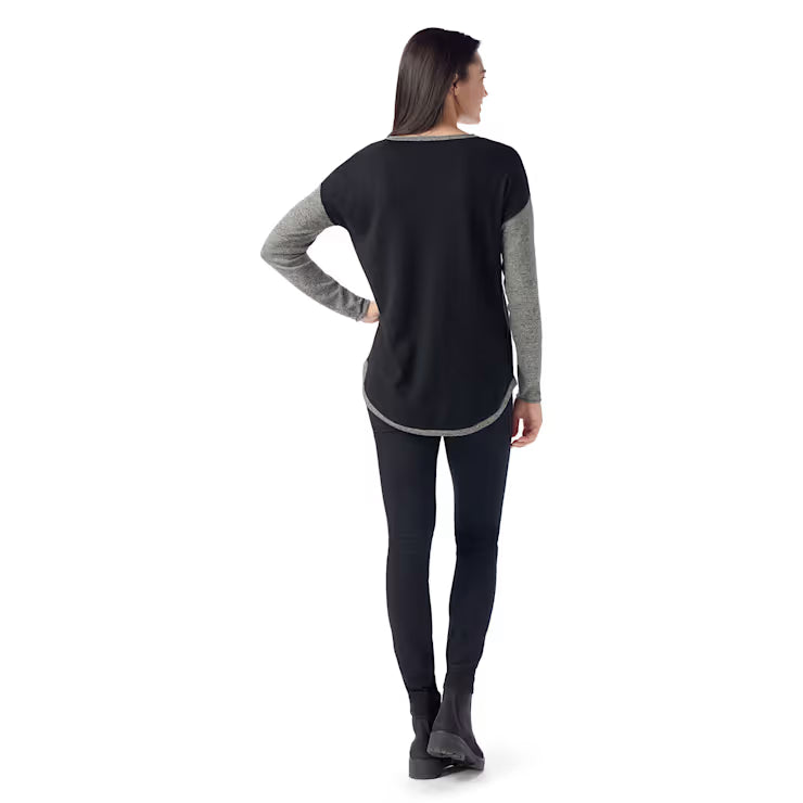 Smartwool Merino Socks Women's Shadow Pine Colorblock Crew Sweater - Image 2